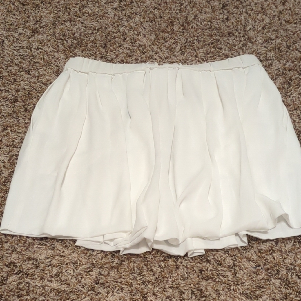 Express white high rise pleated flowy mini skort - Picture 7 of 8